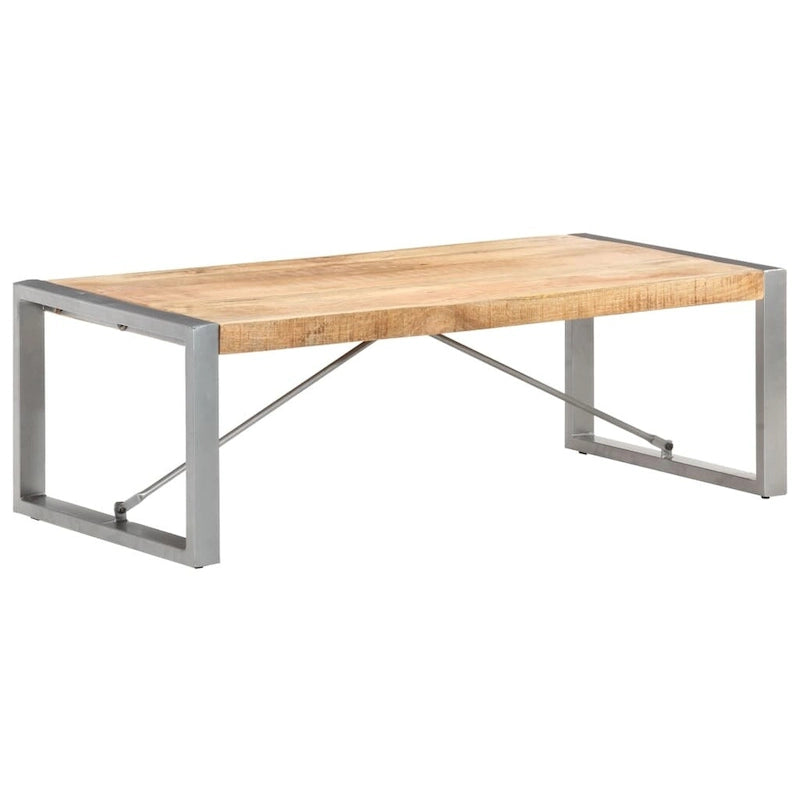 Rough Mango Wood Coffee Table, 47.2 x 23.6 x 15.7 Inches