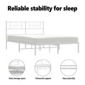 White Full Size Metal Bed Frame, 77.2 x 55.9 x 35.4 Inches