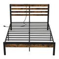 Full Industrial Metal Platform Bed Frame Charging Station
