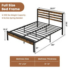 Full Industrial Metal Platform Bed Frame Charging Station