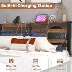 Full Industrial Metal Platform Bed Frame Charging Station