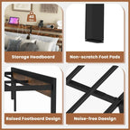 Full Industrial Metal Platform Bed Frame Charging Station