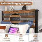 Full Industrial Metal Platform Bed Frame Charging Station