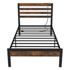 Full Industrial Metal Platform Bed Frame Charging Station