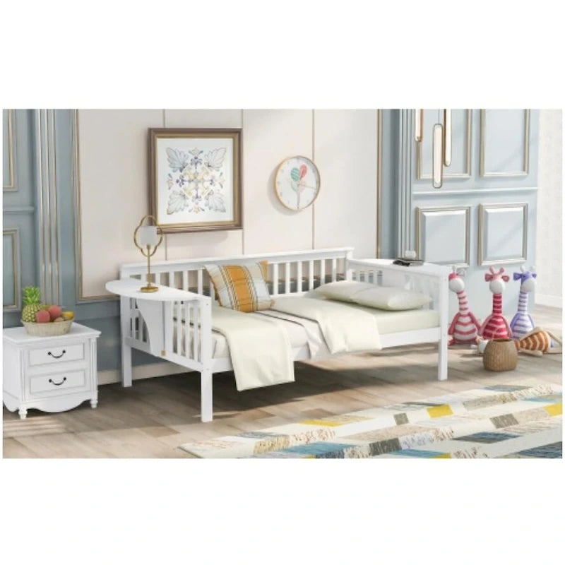 Wood Slat Support Twin Size Daybed in White