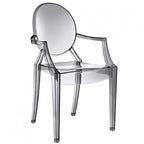 Set of 2 Stacking Lucite Chairs Transparent for Kitchen Patio Outdoor Dining Room Living Bedroom Party with Oval Back Office