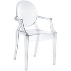 Set of 2 Stacking Lucite Chairs Transparent for Kitchen Patio Outdoor Dining Room Living Bedroom Party with Oval Back Office