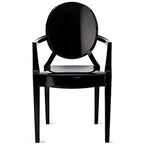 Set of 2 Stacking Lucite Chairs Transparent for Kitchen Patio Outdoor Dining Room Living Bedroom Party with Oval Back Office