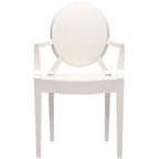 Set of 2 Stacking Lucite Chairs Transparent for Kitchen Patio Outdoor Dining Room Living Bedroom Party with Oval Back Office