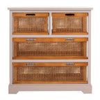 4-Drawer White Storage Cabinet, 29.1 x 13.8 x 30.3 Inches