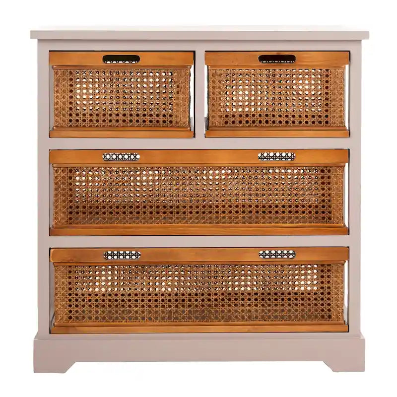 4-Drawer White Storage Cabinet, 29.1 x 13.8 x 30.3 Inches