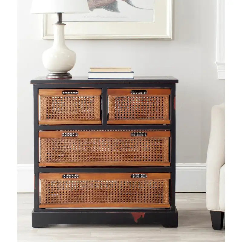 4-Drawer White Storage Cabinet, 29.1 x 13.8 x 30.3 Inches