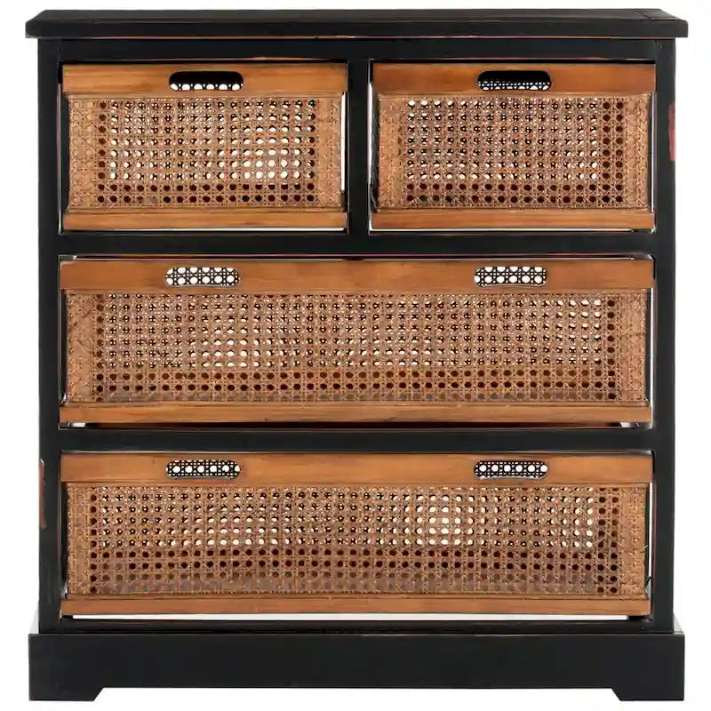 4-Drawer White Storage Cabinet, 29.1 x 13.8 x 30.3 Inches