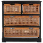 4-Drawer White Storage Cabinet, 29.1 x 13.8 x 30.3 Inches