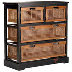 4-Drawer White Storage Cabinet, 29.1 x 13.8 x 30.3 Inches