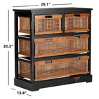 4-Drawer White Storage Cabinet, 29.1 x 13.8 x 30.3 Inches