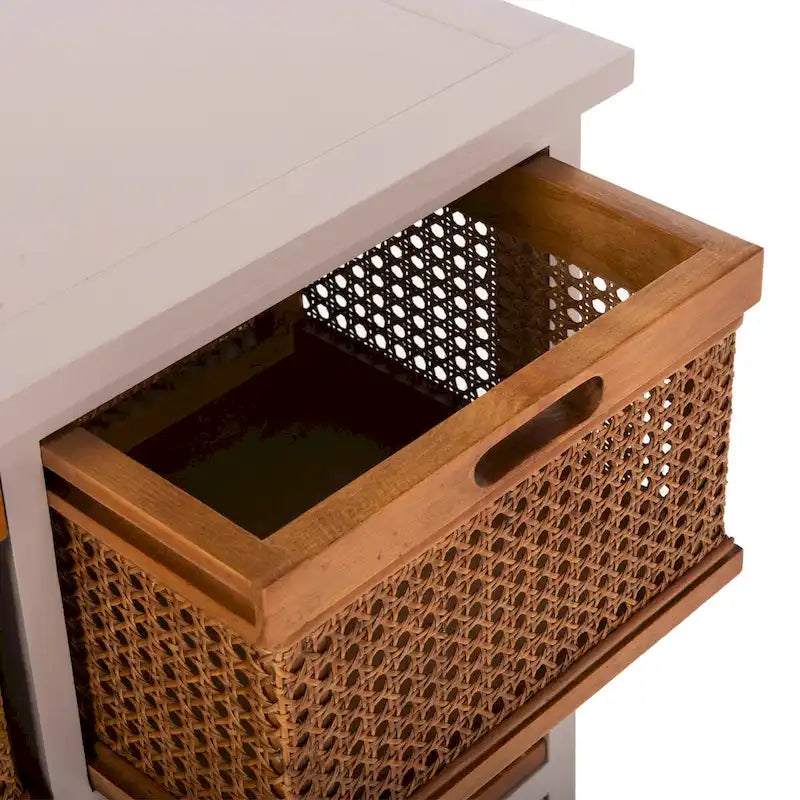 4-Drawer White Storage Cabinet, 29.1 x 13.8 x 30.3 Inches
