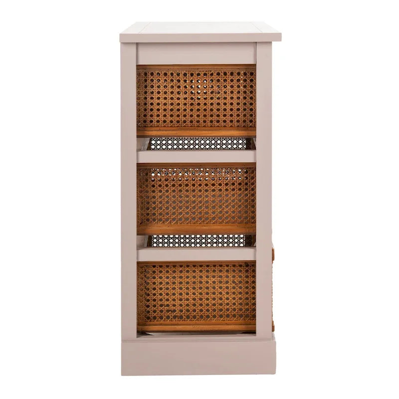 4-Drawer White Storage Cabinet, 29.1 x 13.8 x 30.3 Inches