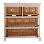 4-Drawer White Storage Cabinet, 29.1 x 13.8 x 30.3 Inches