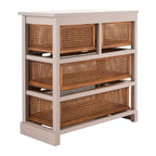 4-Drawer White Storage Cabinet, 29.1 x 13.8 x 30.3 Inches