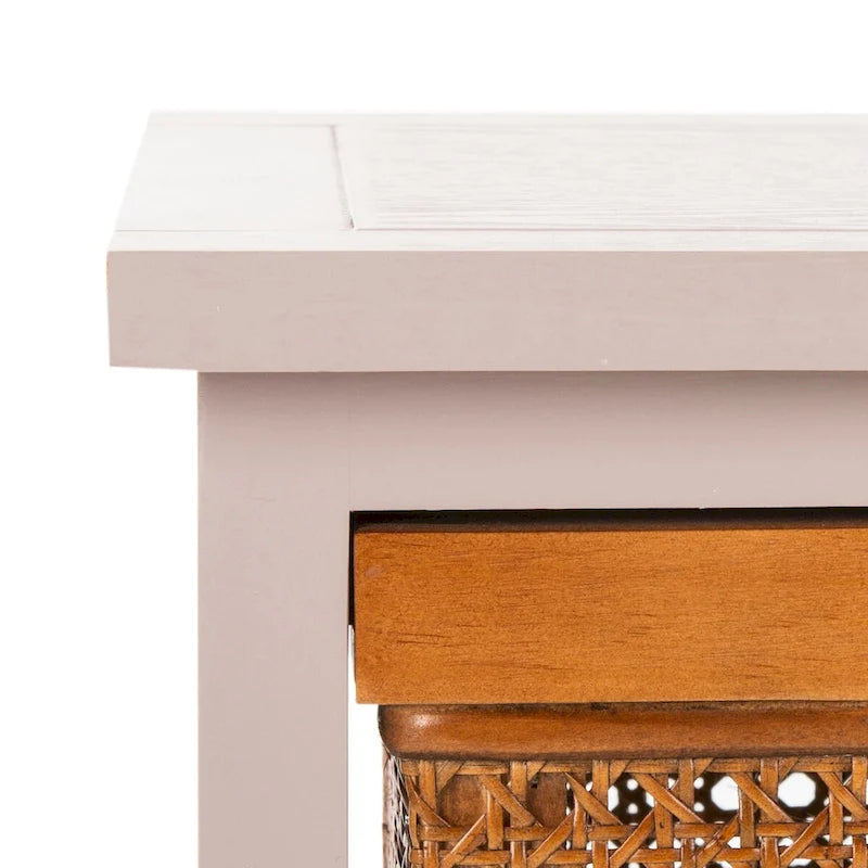 4-Drawer White Storage Cabinet, 29.1 x 13.8 x 30.3 Inches