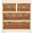 4-Drawer White Storage Cabinet, 29.1 x 13.8 x 30.3 Inches