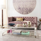 Clear Glass Coffee Table, 58 x 26 x 16 Inches