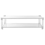 Clear Glass Coffee Table, 58 x 26 x 16 Inches