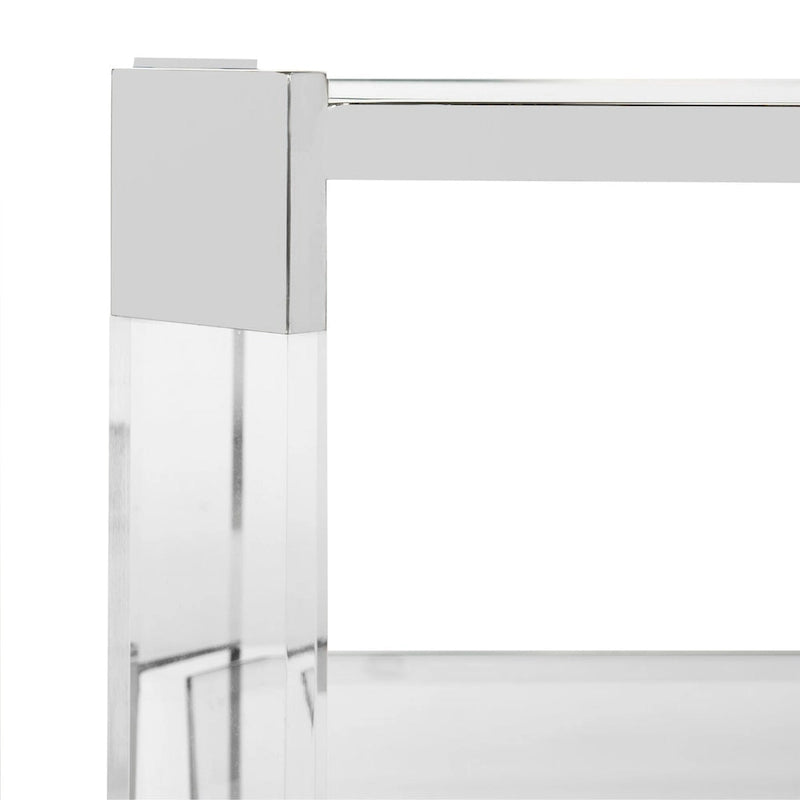 Clear Glass Coffee Table, 58 x 26 x 16 Inches