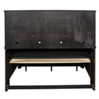 Rock-Beaten Gray Queen Bookcase Bed with Saw-Cut Detail