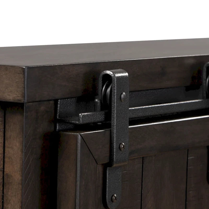 Rock-Beaten Gray Queen Bookcase Bed with Saw-Cut Detail