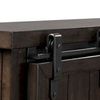 Rock-Beaten Gray Queen Bookcase Bed with Saw-Cut Detail