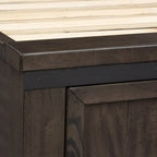 Rock-Beaten Gray Queen Bookcase Bed with Saw-Cut Detail
