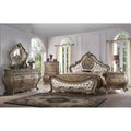 Traditional Style Queen Size Arched Panel Bed, Brown