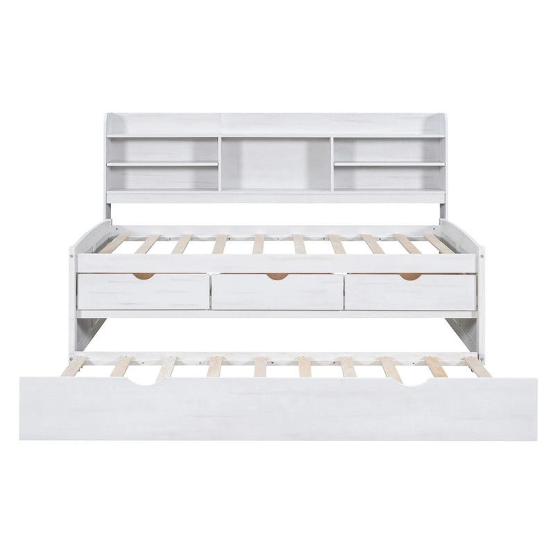 Twin Size Wooden Captain Bed