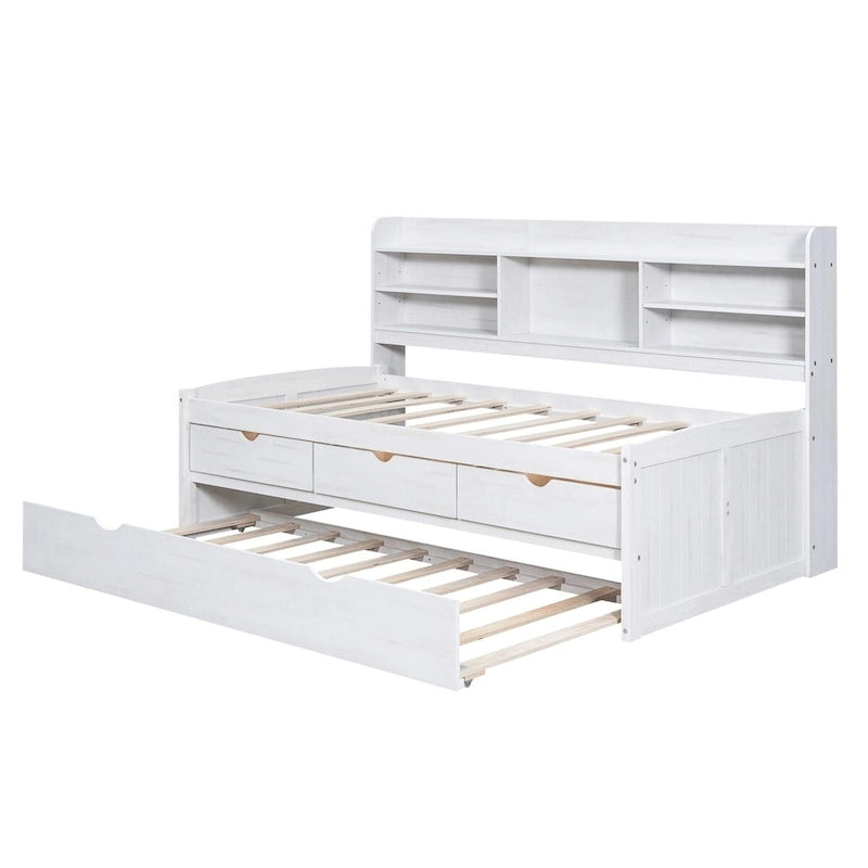 Twin Size Wooden Captain Bed