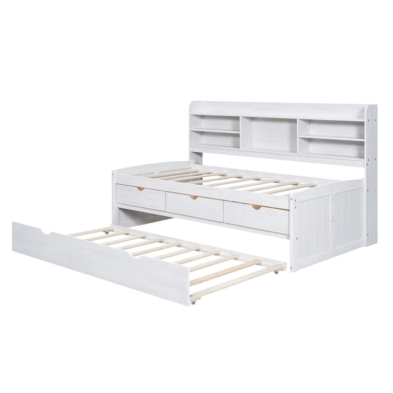 Twin Size Wooden Captain Bed