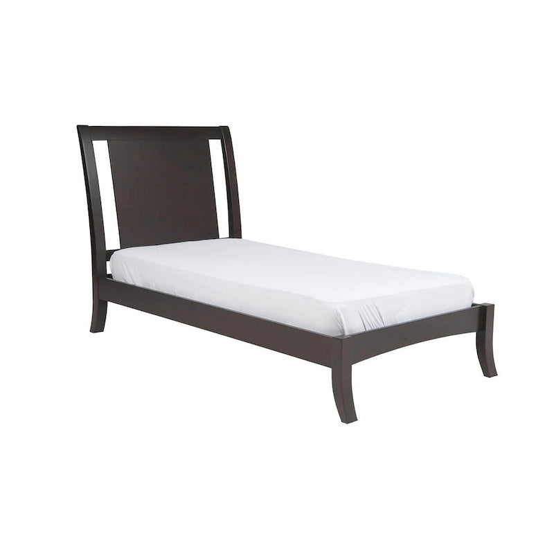 California King Bed, Sleigh Panel Headboard, Espresso Brown Mahogany