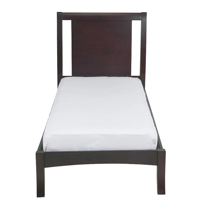 California King Bed, Sleigh Panel Headboard, Espresso Brown Mahogany