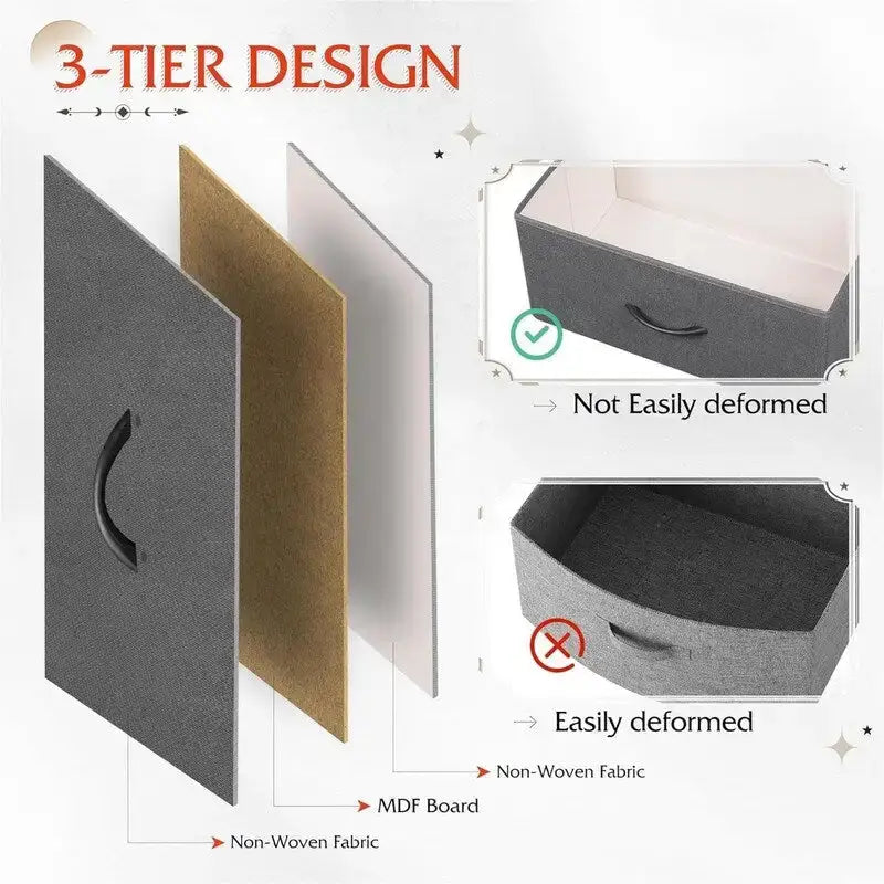 Fabric Dresser for Bedroom, 11.7 x 39.4 x 39.4 Inches