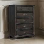 56-inch Tall Dresser, 6 Drawers, Felt and Cedar Lining, Walnut Brown