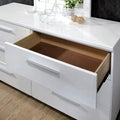 Contemporary White 2-Piece 6-Drawer Dresser and Mirror Set