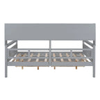 Full size Daybed, Wood Slat Support, with Bedside Shelf and Two Drawers