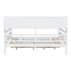 Full size Daybed, Wood Slat Support, with Bedside Shelf and Two Drawers