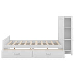 Full Size Platform Bed with Drawers and Storage Shelves