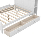 Full Size Platform Bed with Drawers and Storage Shelves