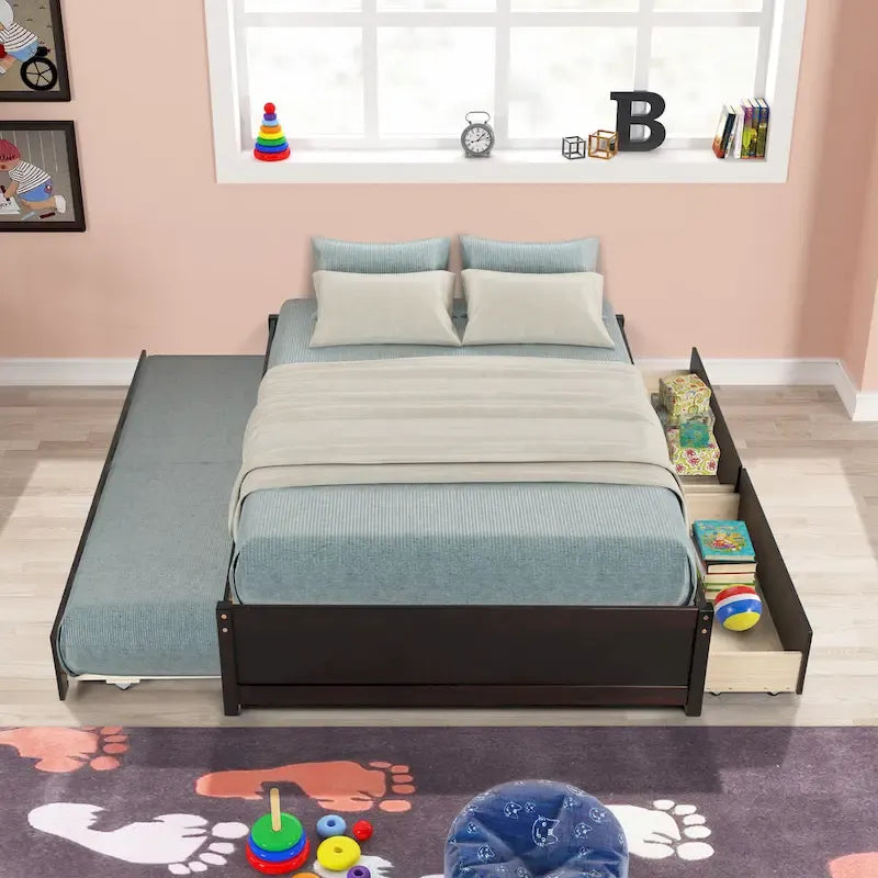 Full Bed with Two Drawers
