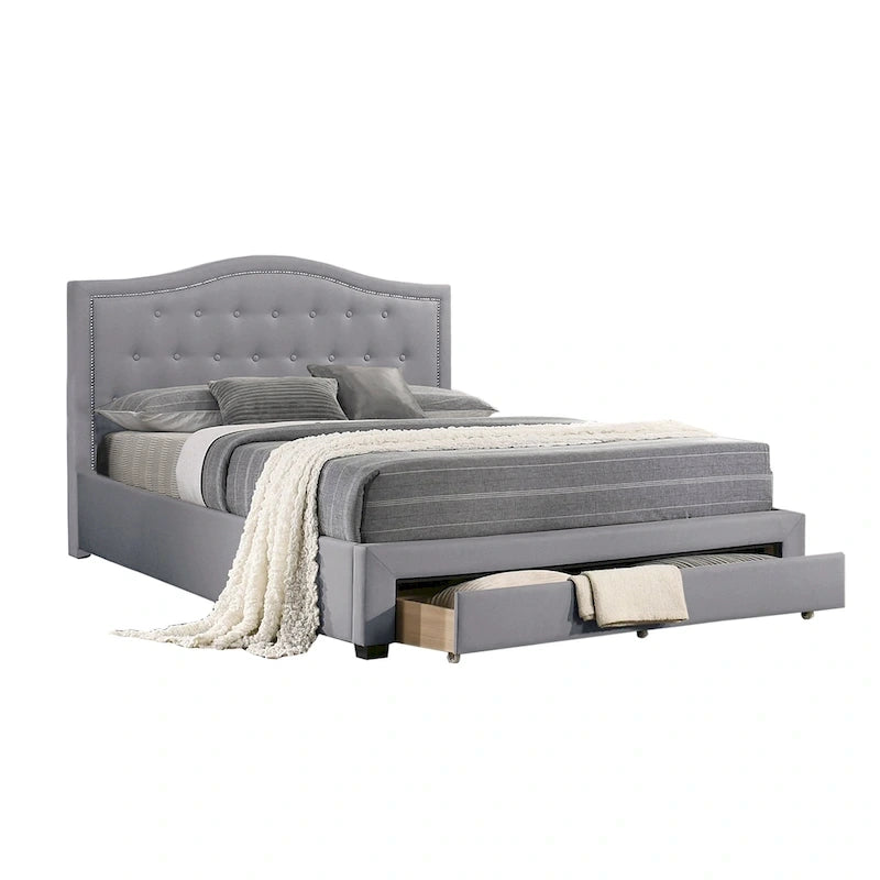 Upholstered Eastern King Bed with 1 Underbed Drawer