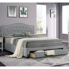 Upholstered Eastern King Bed with 1 Underbed Drawer