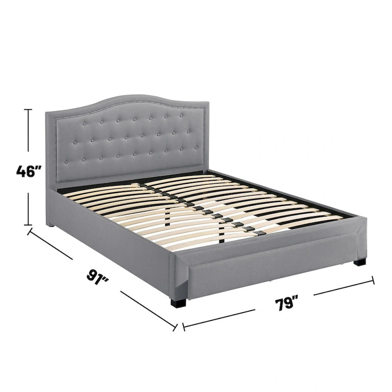 Upholstered Eastern King Bed with 1 Underbed Drawer